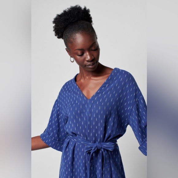 Faherty Atlantic Ave Midi Dress | size L | NWT | Blue Shadow - Picture 3 of 7